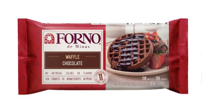 Waffle Assado e Congelado Chocolate Forno de Minas
