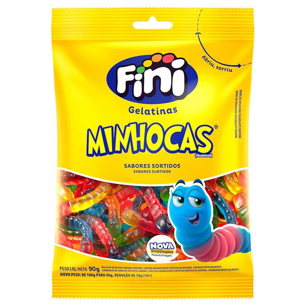 Bala Gelatina Minhocas Brilo Fini
