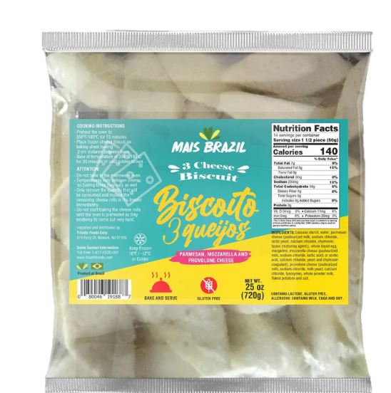 Biscoito 3 queijos 720g Mais Brasil