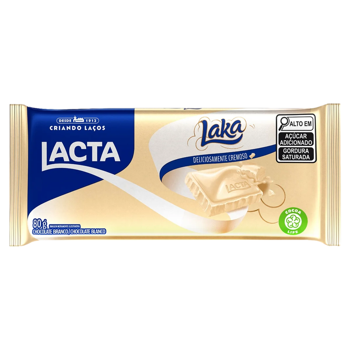 Chocolate Laka Tablete Branco 90g Lacta
