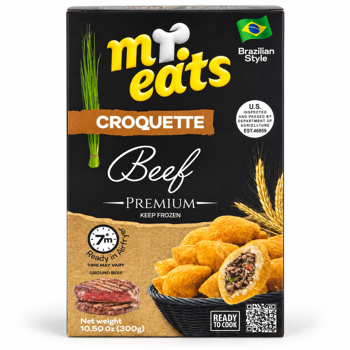 Bolinho de Carne 10.58 oz / 300 gr – Mr. Eats 261076   -    Brazilian Beef Croquettes (Bolinho de Carne) 10.58 oz / 300 gr – Mr. Eats