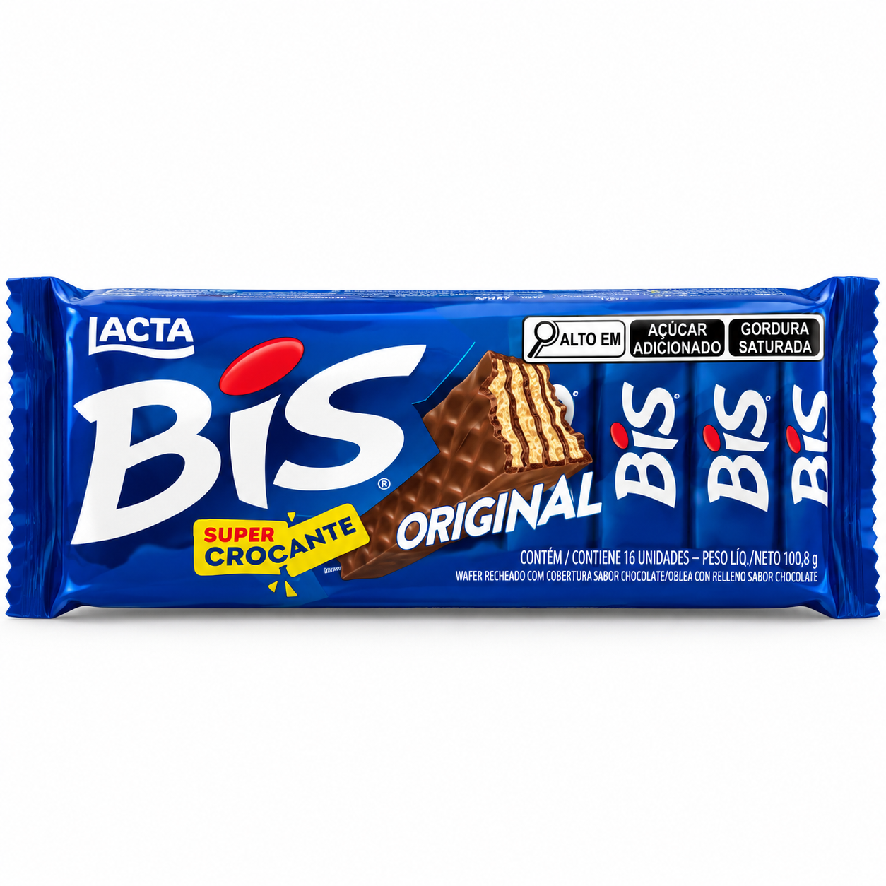 Bis Wafer Coberto com Chocolate ao Leite 3.6 oz / 100.8 gr – Lacta 261076    -    Bis Milk Chocolate Wafer 3.6 oz / 100.8 gr – Lacta