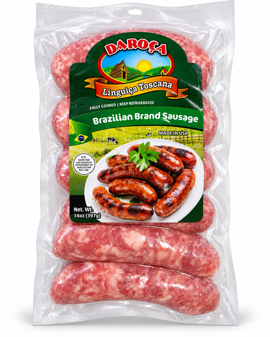 Linguiça Toscana 14 oz / 397 gr – Da Roça 261076  - Toscana Pork Sausage 14 oz / 397 gr – Da Roça