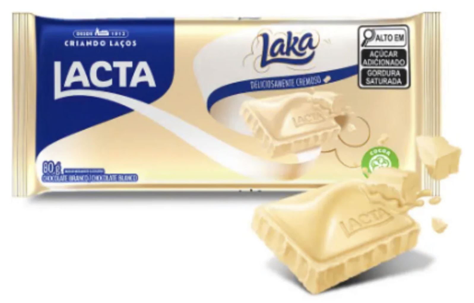 Chocolate Branco Laka Barra 80gr Lacta