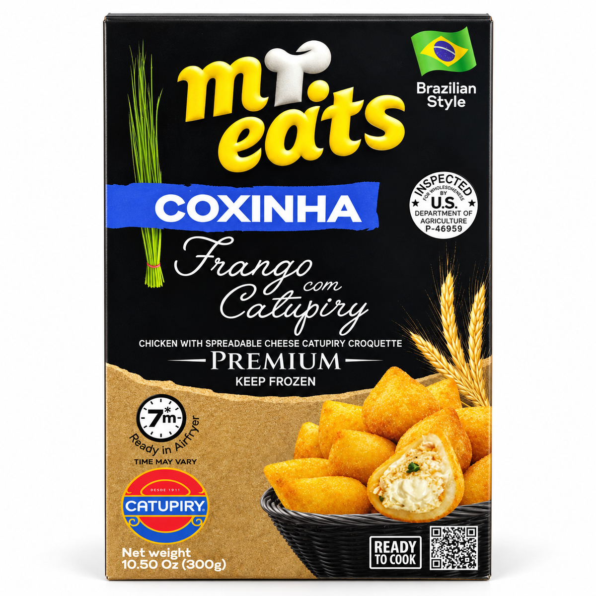 Coxinha de Frango com Requeijão Tipo Catupiry 10.58 oz / 300 gr – Mr. Eats 261076    -    Chicken & Creamy Cheese Coxinhas 10.58 oz / 300 gr – Mr. Eats