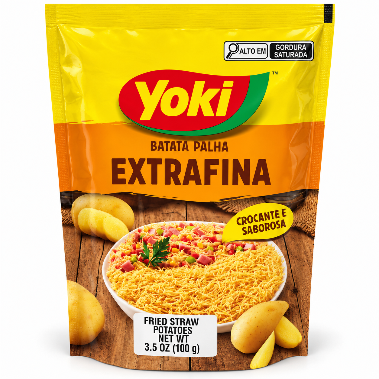 Batata Palha Extra Fina 3.5 oz / 100 gr – Yoki 261076    -    Extra-Thin Shoestring Potato Sticks 3.5 oz / 100 gr – Yoki