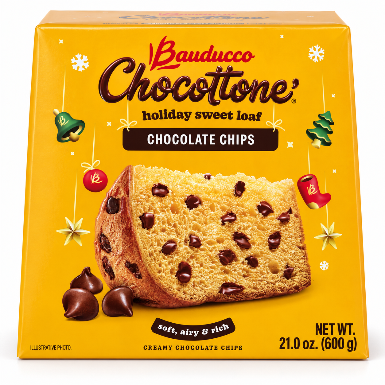 Chocottone com Gotas de Chocolate 21 oz / 595 gr – Bauducco 261076    -    Chocolate Chip Chocottone 21 oz / 595 gr – Bauducco