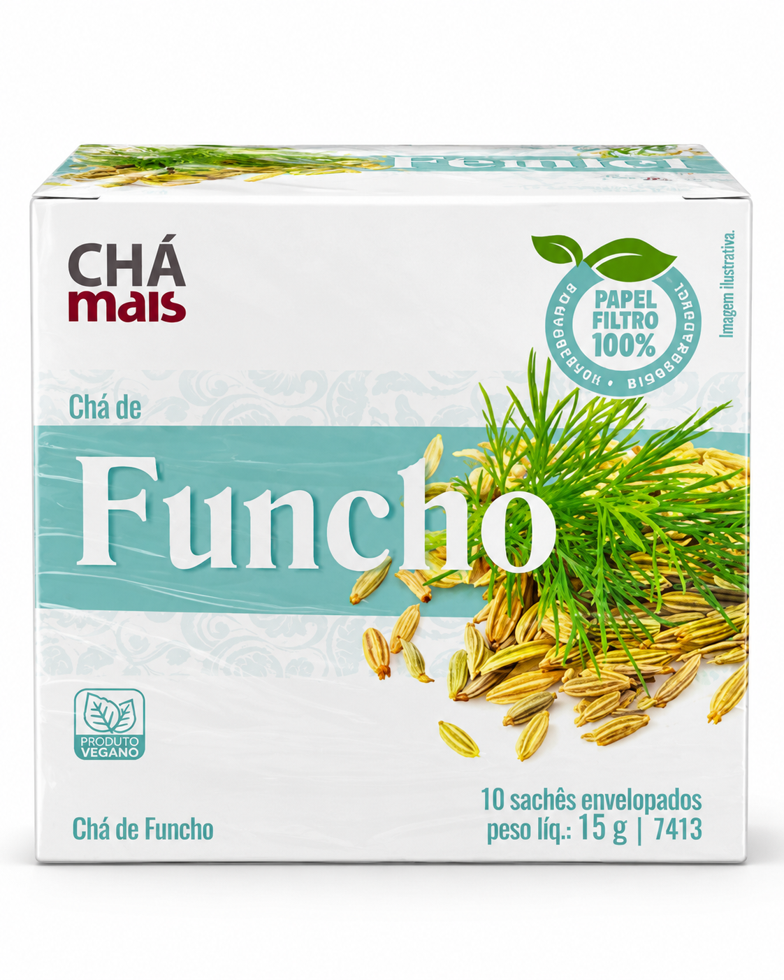 Chá de Funcho 0.53 oz / 15 gr (10 Sachês) – Chá Mais 261076   -    Fennel Herbal Tea 0.53 oz / 15 gr (10 Tea Bags) – Chá Mais