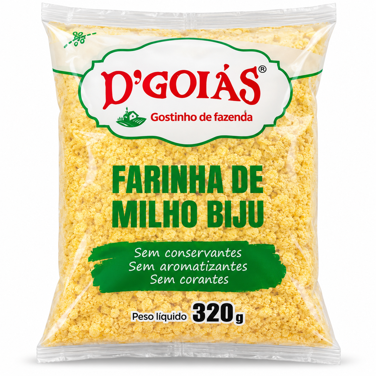 Farinha de Milho Biju 11.29 oz / 320 gr – D'Goiás 261076    -    Biju Corn Flour 11.29 oz / 320 gr – D'Goiás