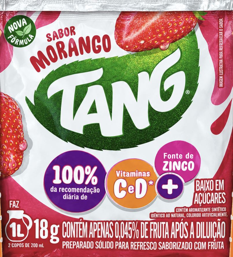 Refresco em Pó Sabor Morango 0.6 oz / 18 gr – Tang 261076    -    Strawberry Powdered Drink Mix 0.6 oz / 18 gr – Tang