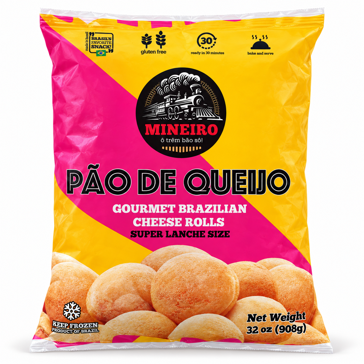 Pão de Queijo Super Lanche 32.03 oz / 908 gr – Mineiro 261076    -    Super Lanche Brazilian Cheese Bread 32.03 oz / 908 gr – Mineiro