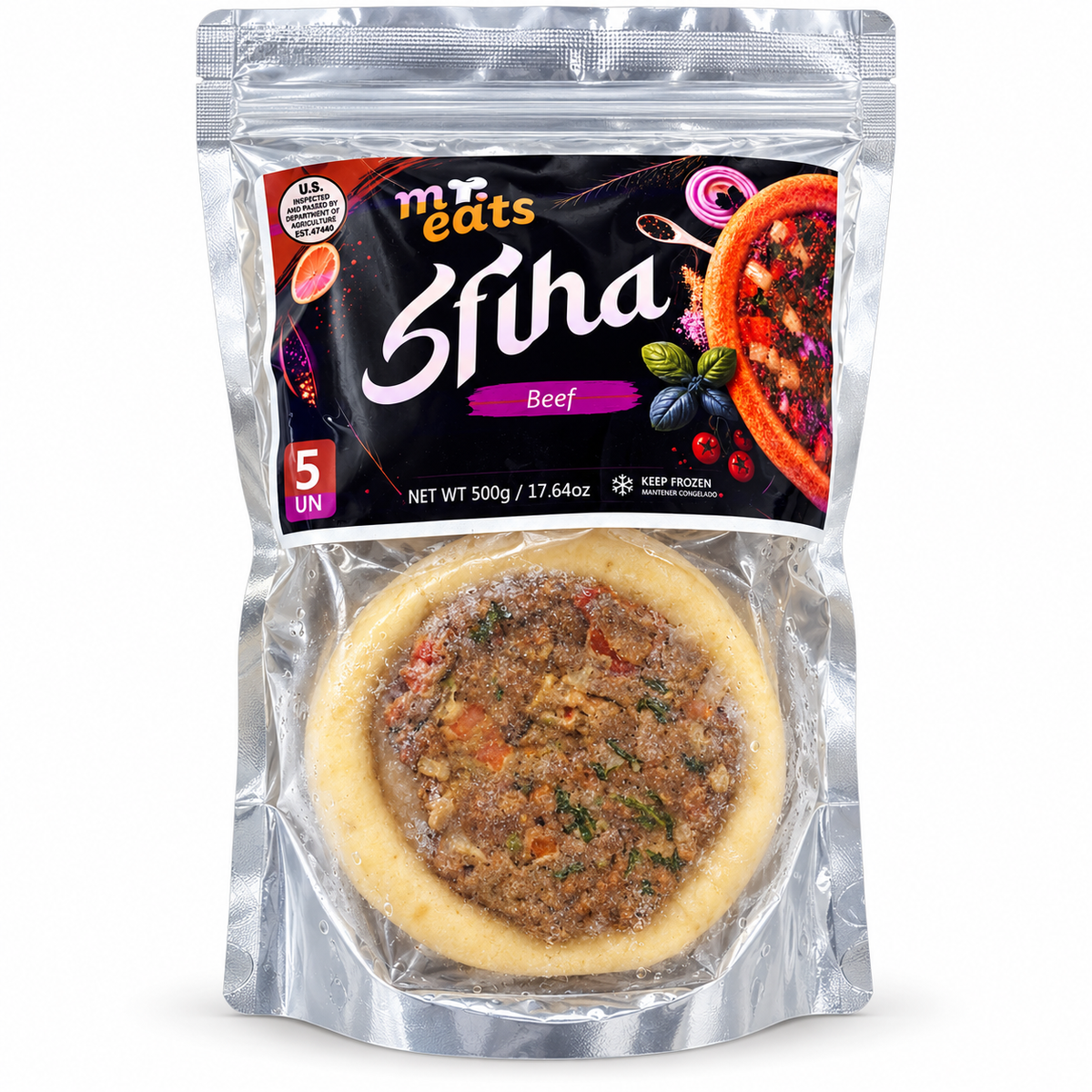 Esfirras de Carne 17.64 oz / 500 gr (5 Unidades) – Mr. Eats 261076    -    Beef Sfihas 17.64 oz / 500 gr (5 Pieces) – Mr. Eats