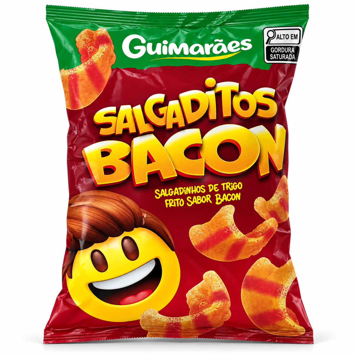 Salgadinho Sabor Bacon 2.47 oz / 70 gr – Guimarães 261076    -    Bacon-Flavored Savory Snacks 2.47 oz / 70 gr – Guimarães