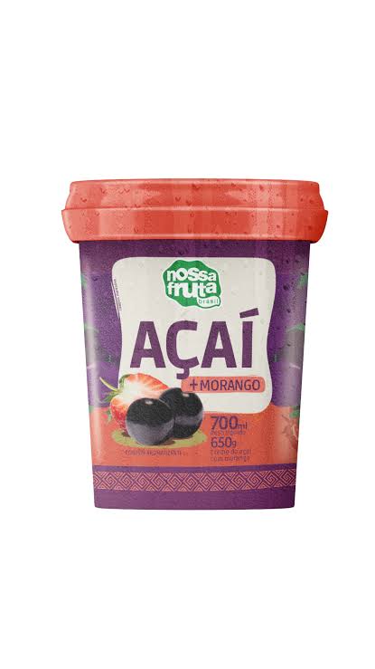 Sorvete Açaí com Morango Nossa Fruta